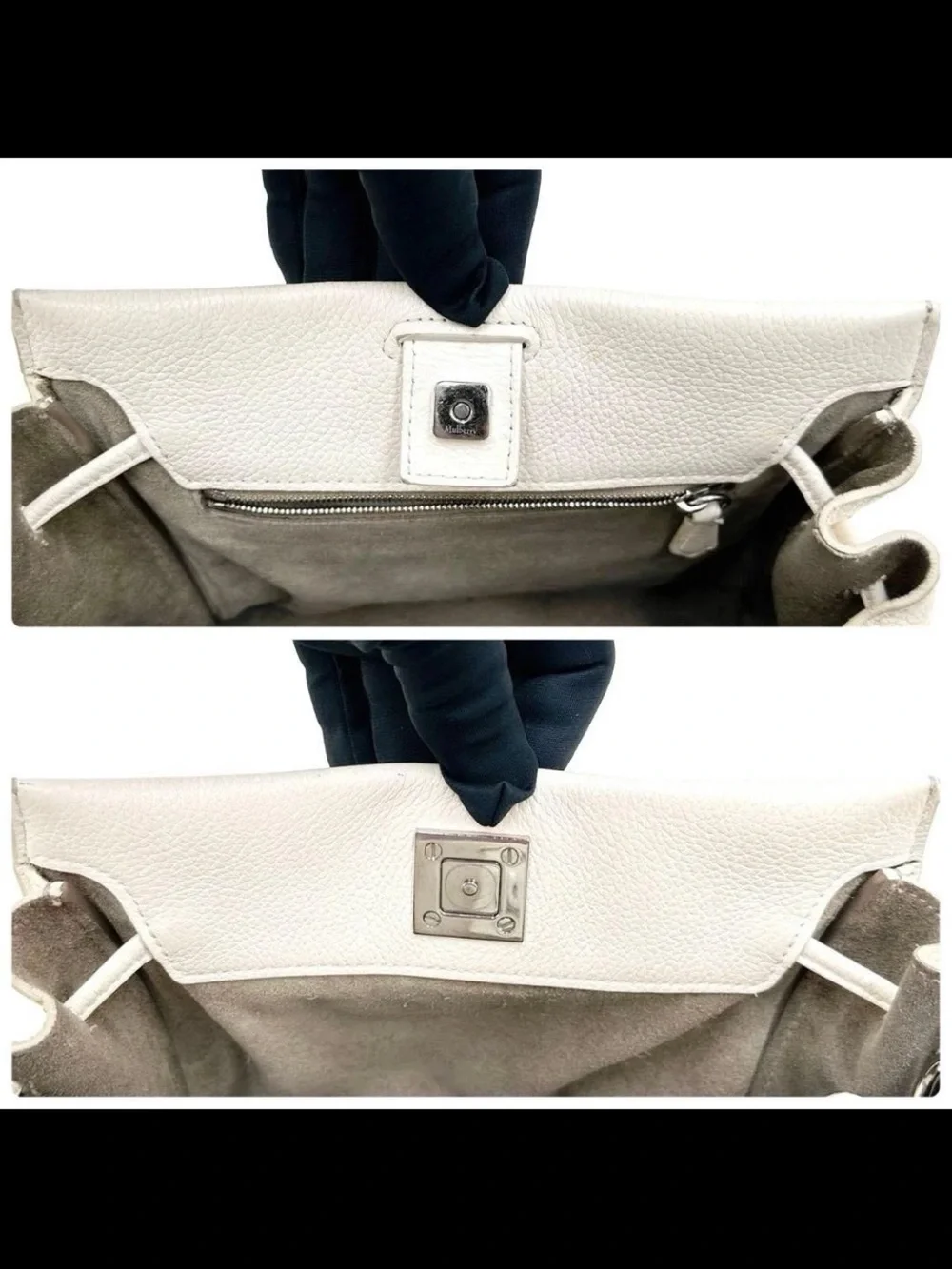 Mulberry Cream Braided-Handle Crossbody Bag